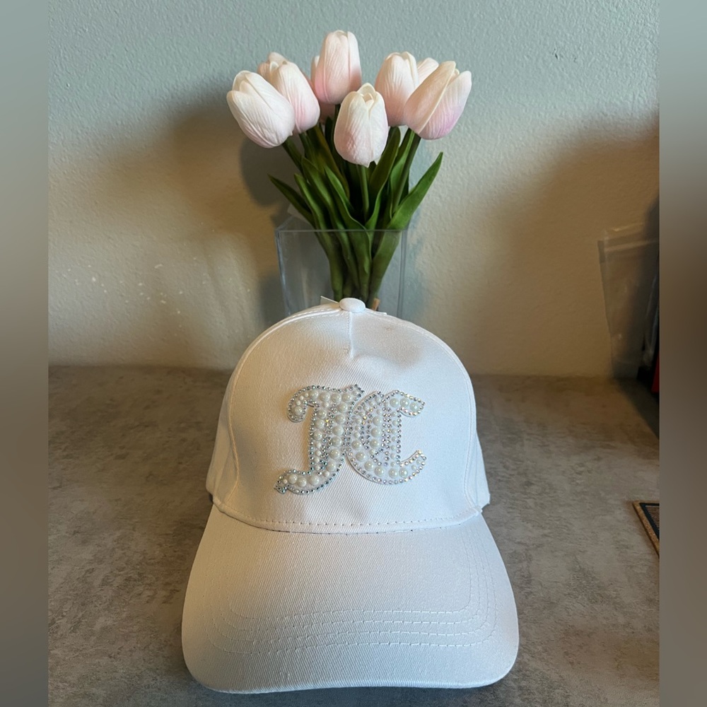 Juicy couture hat with rhinestones and pearls